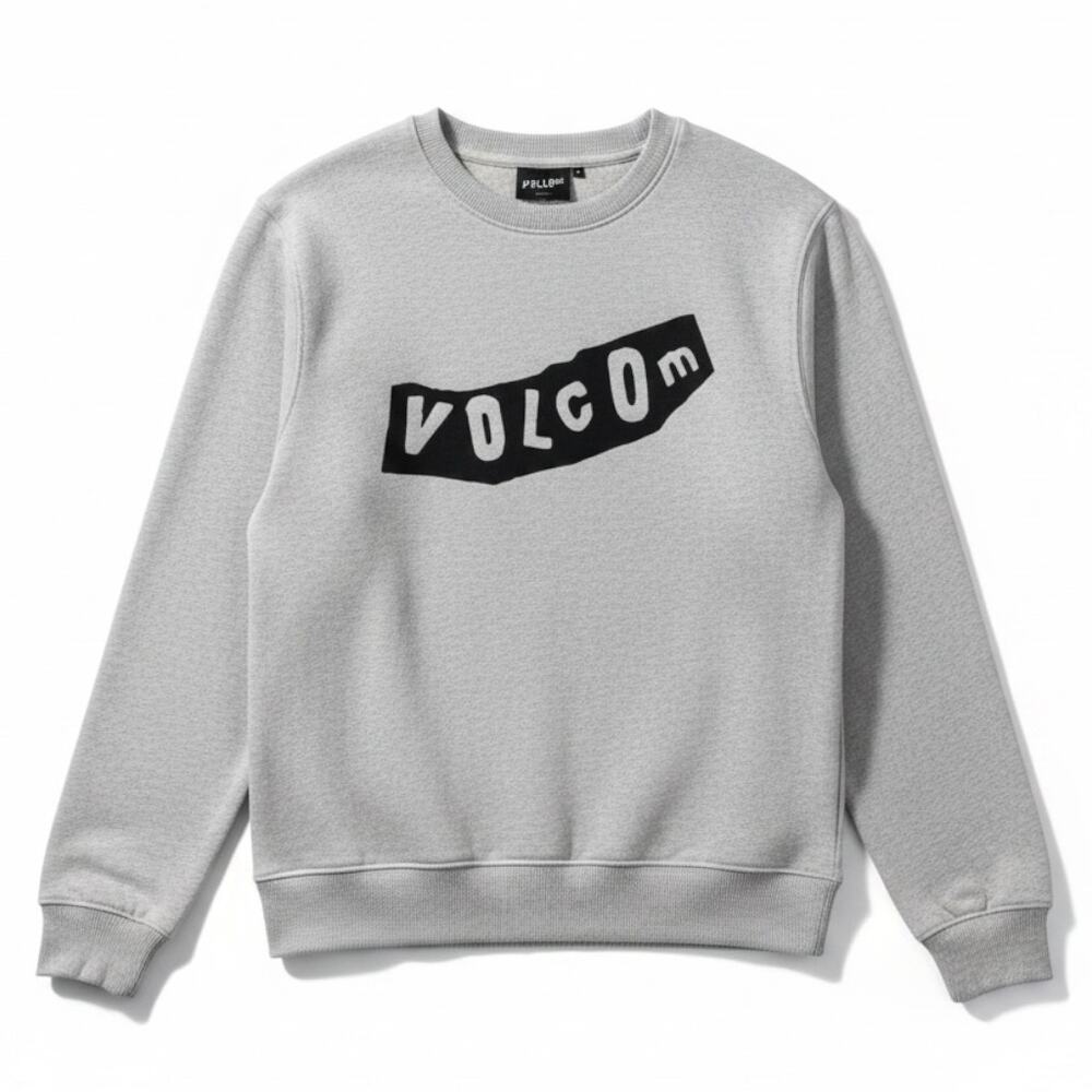 Volcom Stone Women's Small Surf Skateboarding Gray Logo Sweatshirt Y2K